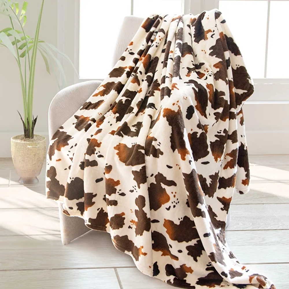 Cow Print Throw Blanket NEW